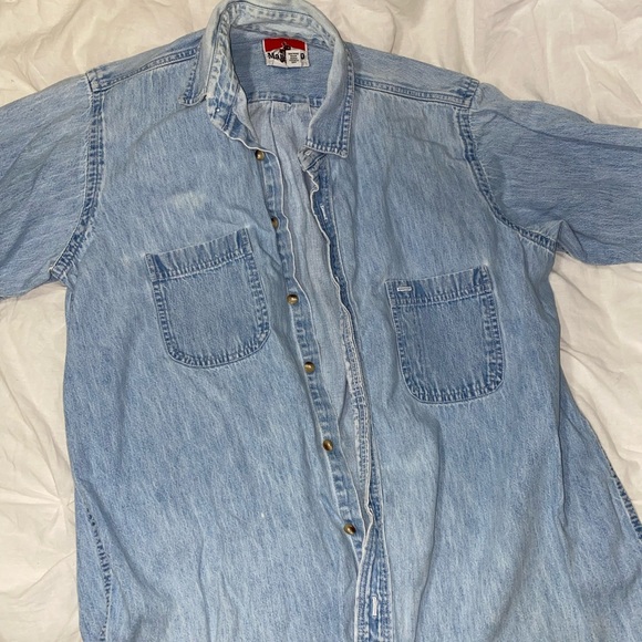 Marlboro Medium Long Denim Shirt Men’s vintage - Picture 2 of 4